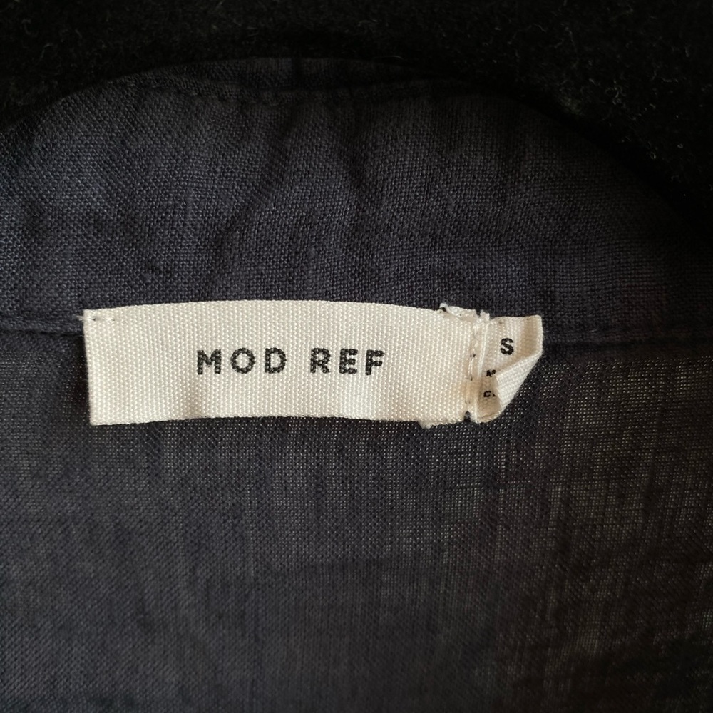 Mod Ref Crop Dusty Blue Button Down Top - Picture 4 of 4